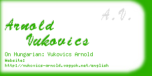 arnold vukovics business card